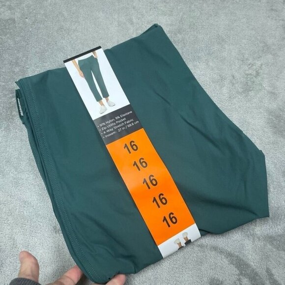 Kirkland Signature Ladies Travel Pants Size 16 Nylon/Elastane Green d0185 - Picture 3 of 5